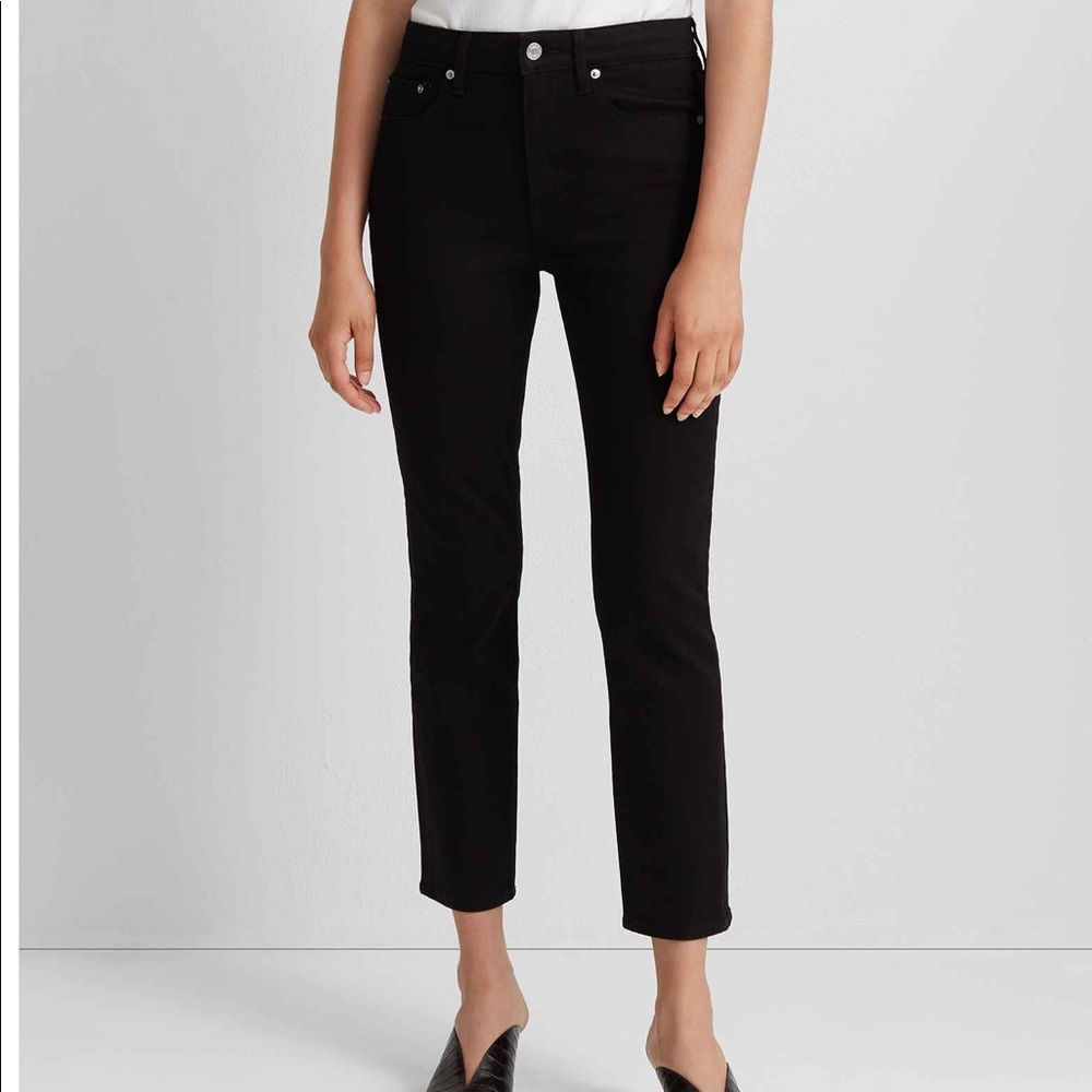 Club Monaco Black Coated Denim Jeans